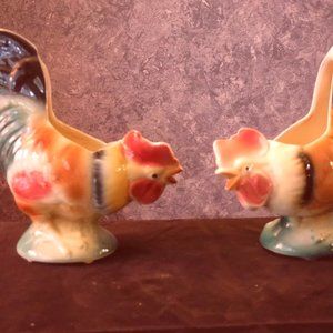 Royal Copley Rooster planters